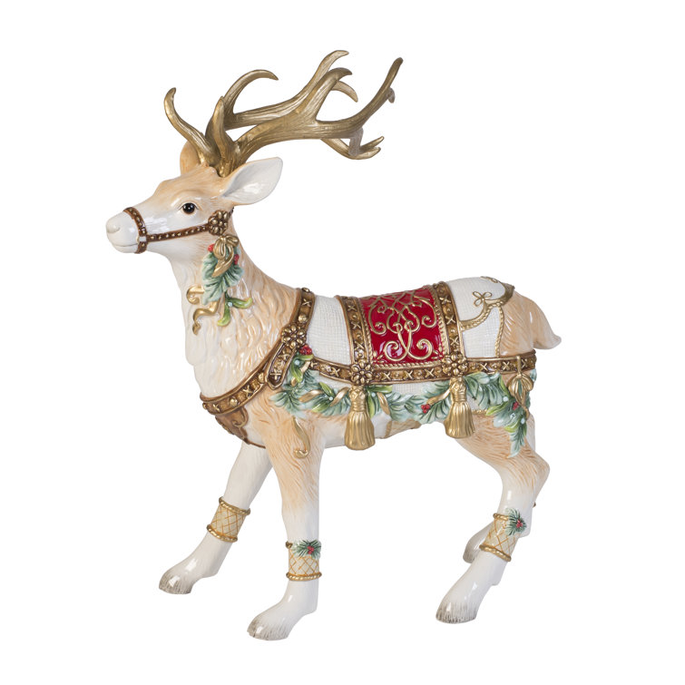 fitz and floyd renaissance holiday deer figurine